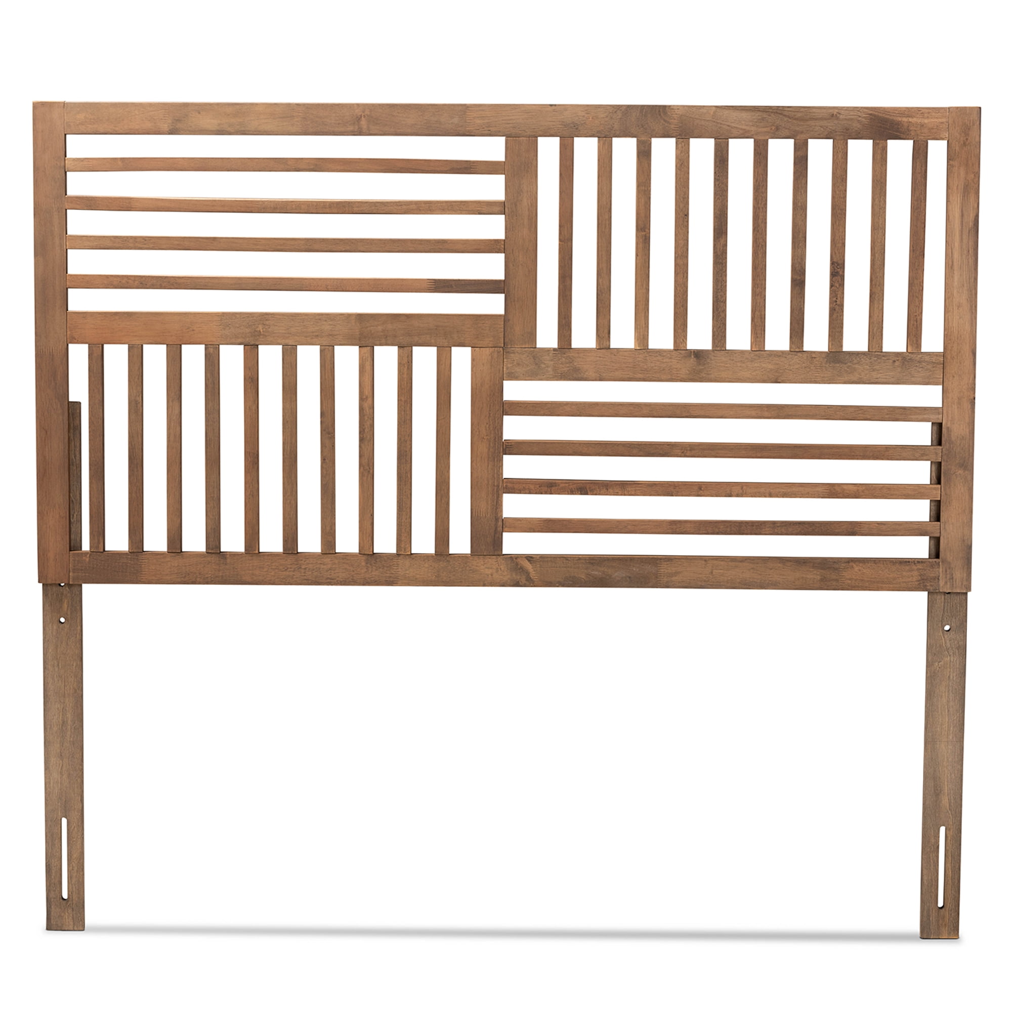 Baxton Studio Adler Transitional Slat Back Support Rubberwood Headboard, King, Ash Walnut