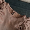 thumbnail image 6 of Coerni Toddler Baby Girls Corduroy Dress Kid Cotton Linen Long Sleeve Casual A Line Dresses Solid Swing Fall Tie Lace Ruffle Outfit, 6 of 6