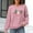 Pink, variant on GuzomFashion Womens Christmas Sweatshirt Waffle Knit, Crew Neck Long Sleeves, Tis The Season Graphic, Pink,Size S