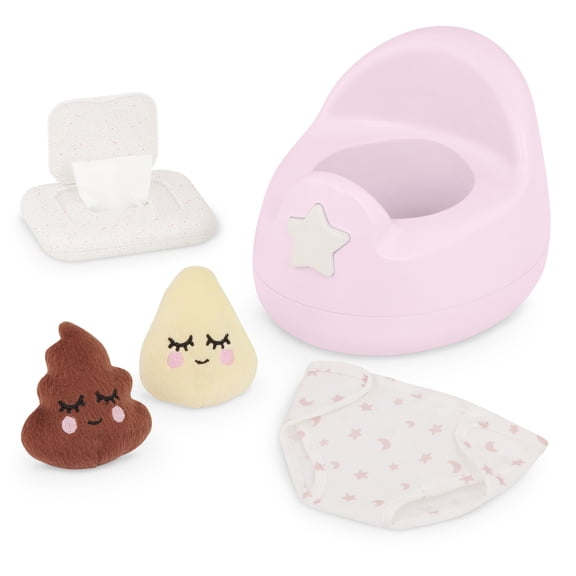 LullaBaby Pink Baby Doll Potty Set Potty Training Accessories