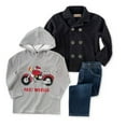 thumbnail image 2 of Kids Headquarters Infant Boys 3 Piece Motorcyle Outfit Pants Shirt & Peacoat, 2 of 2