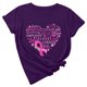 thumbnail image 1 of Puntoco Tops de trabajo para mujer Blusa de manga corta Camiseta con estampado de letras de concienciación de los senos Tops de camiseta en octubre Puntoco Puntoco-3866, 1 of 5