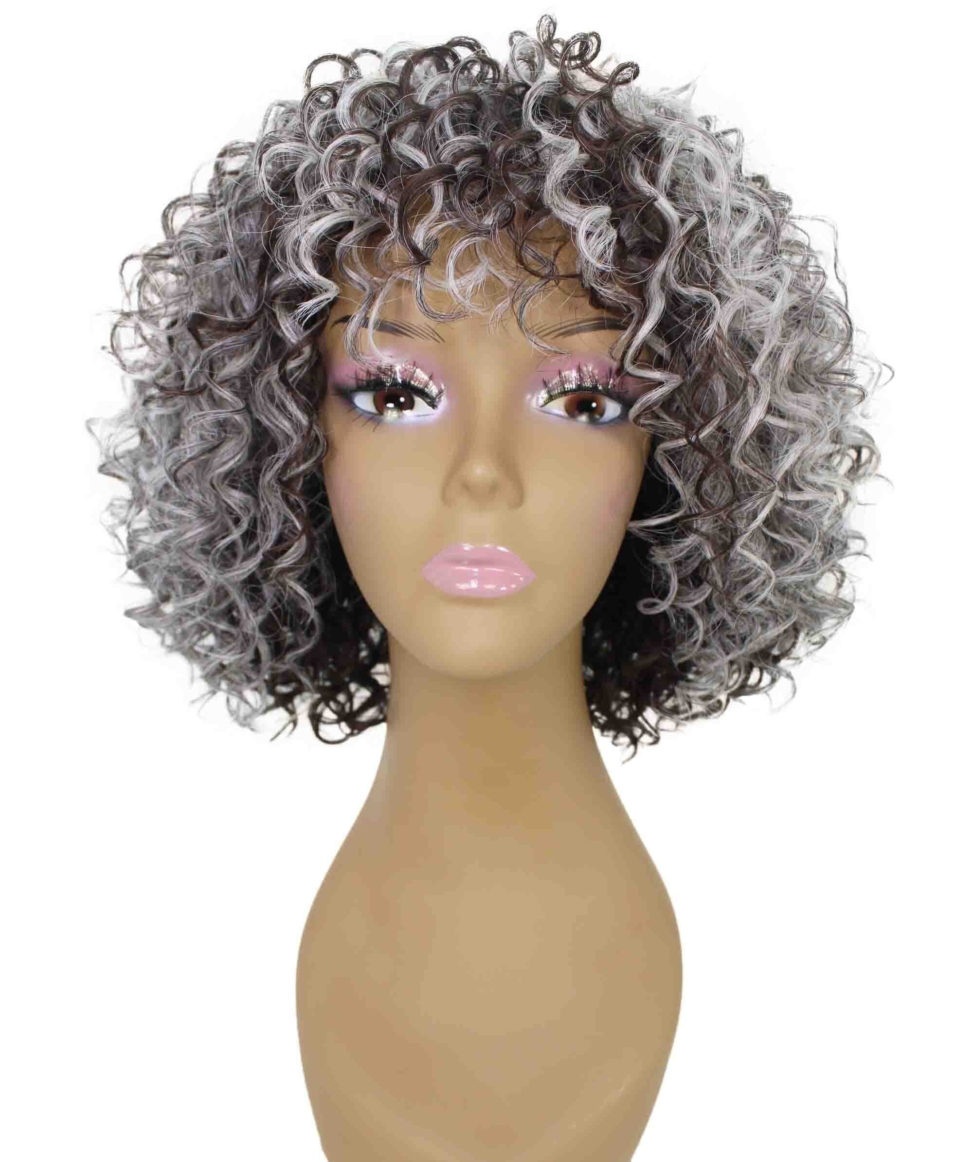 LUXLUXE Gabrielle Curly Pixie 12 in Long Full Wig No Lace Wig, Heat Resistant Fibers, 16+ Shades of Natural, Dip Dyed, & Blended Colors