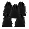 thumbnail image 4 of Raindrops 5Pcs Black Flannel Drawstring Bag Designed for Secure Closure and Versatile Storage, 4 of 8