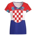 thumbnail image 5 of Flag of Croatia Women's Blouse Short Sleeve Women's Top T-Shirt Spring Summer Clothes, 5 of 7