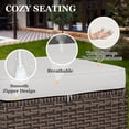 thumbnail image 5 of EAGLE PEAK Ocean Vista Set of 2 Patio Variated Brown Wicker Multipurpose Square Ottomans Outdoor Footrest Seat with Beige Cushions, 5 of 9