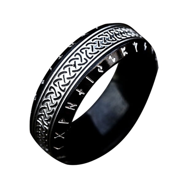 Sonducket Anillos vintage Anillo de acero para hombres Regalos para amigos Todo negro 12 Type3 NO3