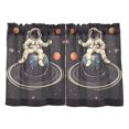 thumbnail image 7 of Yayeee Kitchen Curtains Tier Pair Light Filtering 27"x24" Rod Pocket Short Cafe Window Panel, Black Astronaut Space, 7 of 7
