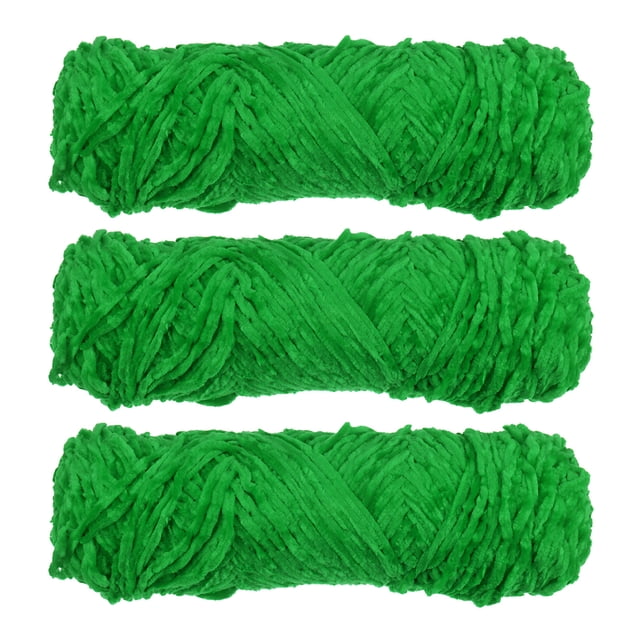 Ovillos Chenille Hilo Suave Unique Bargains Manta Hilo 3x100gr/3.5oz Verde