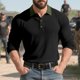 thumbnail image 1 of pstuiky Camisas de manga larga de invierno para hombre, Blusa/camisa de lana con botones, cuello vuelto y manga larga de color liso para hombre camisetas de hombre xxxl, 1 of 9