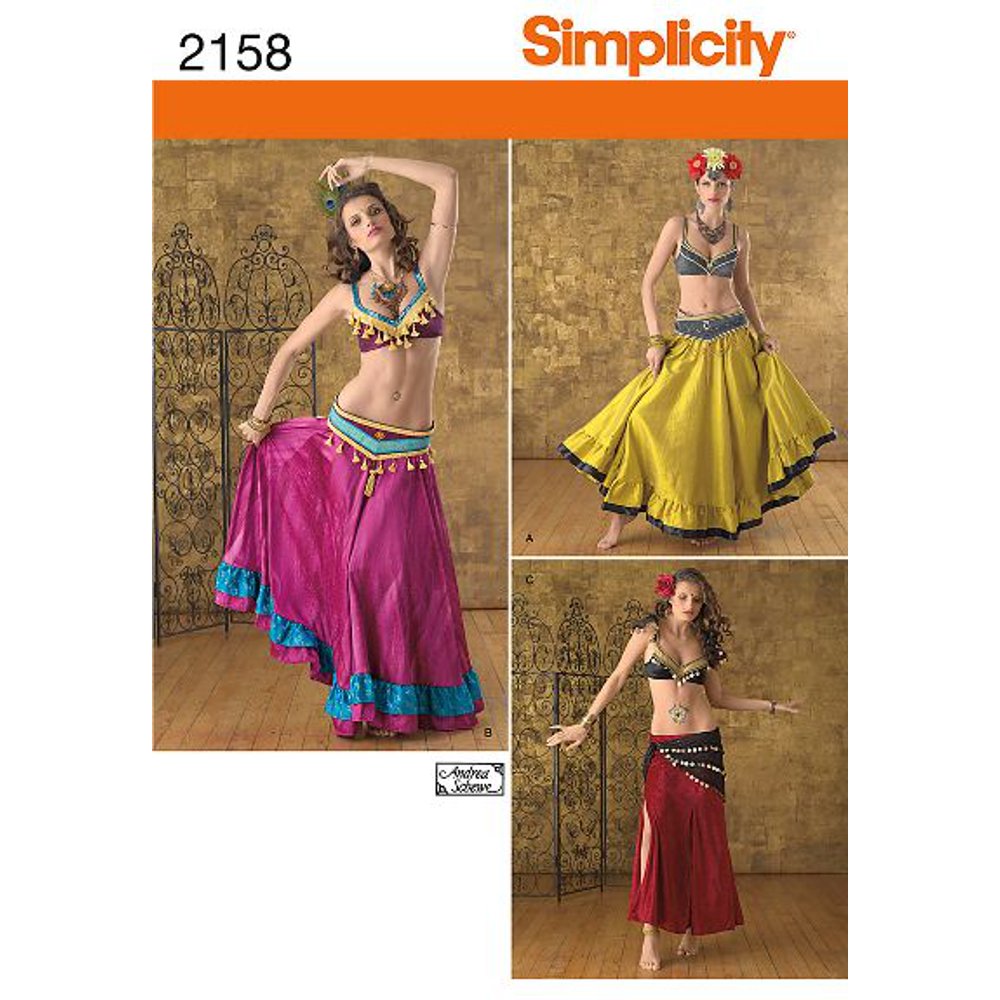 Simplicity Misses' Size 1422 Belly Dancer Costumes Pattern, 1 Each