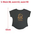 thumbnail image 3 of Camiseta con estampado novedoso para mujer, Top de manga corta con cuello redondo, camiseta informal suave, Tops de verano para fiesta, escalada, uso S, 3 of 10
