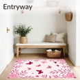 thumbnail image 3 of ODIKA 6'x9' Machine Washable Non-Slip Area Rug, Delicate Garden Motif with Cascading Floral Vines High Traffic Rug with Pad, Pink, 730926, 3 of 8