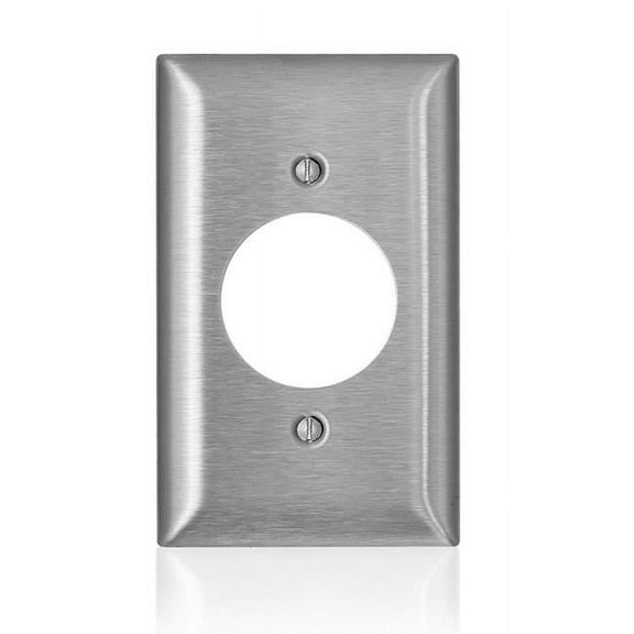 Leviton  C-Series Stainless Steel Metal 1 Gang Receptacle Wall Plate