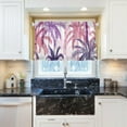 thumbnail image 6 of Coolnut Palm Tree Kitchen Curtains UV Protected Tier Curtains 2 Panels Kitchen Tiers Half Window Curtains for Guest Room Bathroom Laundry Room Basement, 24 x 27 Inch Home Decor, 6 of 7