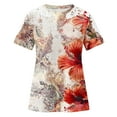 thumbnail image 6 of Hvot&aat Womens Cute T-Shirt Round Neck Short Sleeve Lace Crochet Blouses Wildflower Graphic Tees Spring/Summer Clothing, 6 of 6