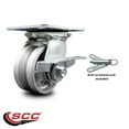 thumbnail image 2 of 4 Inch V Groove Semi Steel Caster with Ball Bearing and Brake/Swivel Lock SCC, 2 of 2