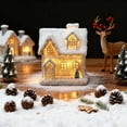 thumbnail image 4 of Ayieyill Christmas Village Light Up House Christmas Decorations Indoor Tabletop Christmas Decor, Red, 4 of 7
