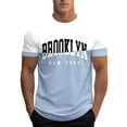 thumbnail image 2 of Brooklyn New York Letter Graphic Tees for Men 2026 Summer Casual Short Sleeve Crewneck Color Block T Shirts, 2 of 5