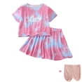 thumbnail image 2 of 2-10Y Toddler Little Girls 3 Piece Outfits Tie Dye Tee Crop Tops and Skirt with Underdress Shorts, 2 of 8