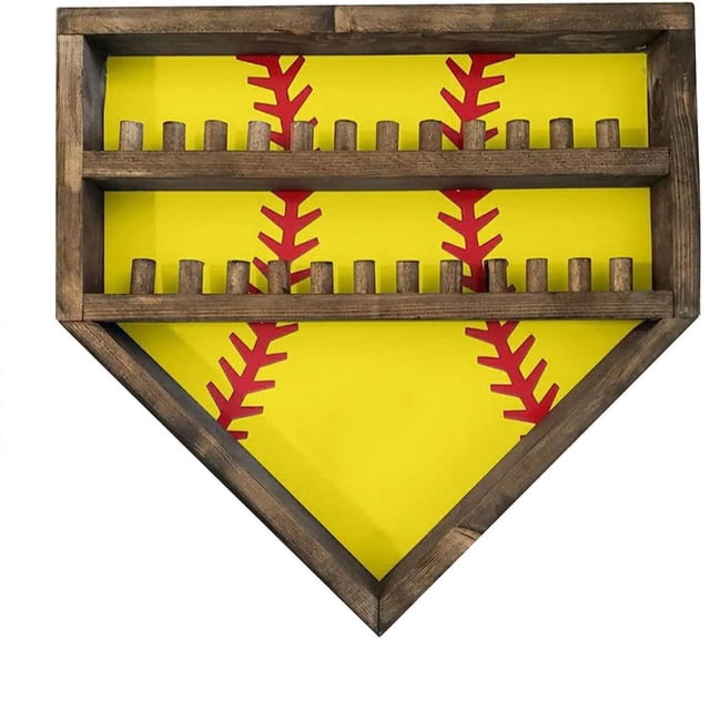 Ourlova Baseball Ring Display Case, Wood Display Holder, Ring Display Rack For Kids, Grandpa, Dad Championship Ring Display Case, Medal Gift Display Box