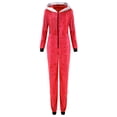 thumbnail image 4 of Aunavey Women One Piece Fleece Pajamas Jumpsuit Hooded Fuzzy Warm Romper Sleepwear, 4 of 5
