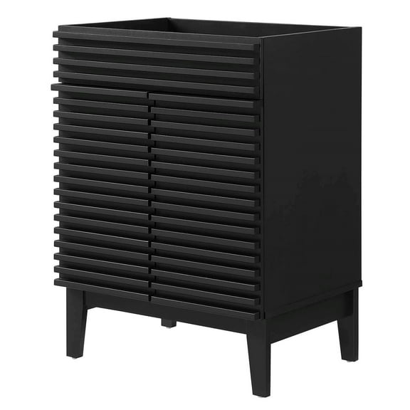 Vanity Cabinet (Sink not included), Black, Wood, Mid Century Hotel Bedroom Bathroom, Modern Contemporary HB33433