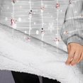 thumbnail image 3 of Oversized Wearable Blanket Hoodie,Gray Christmas Snowman Pattern Sherpa Blanket Hoodie with Super Pockets,Super Warm Fuzzy Pullover for Women & Men, 3 of 6
