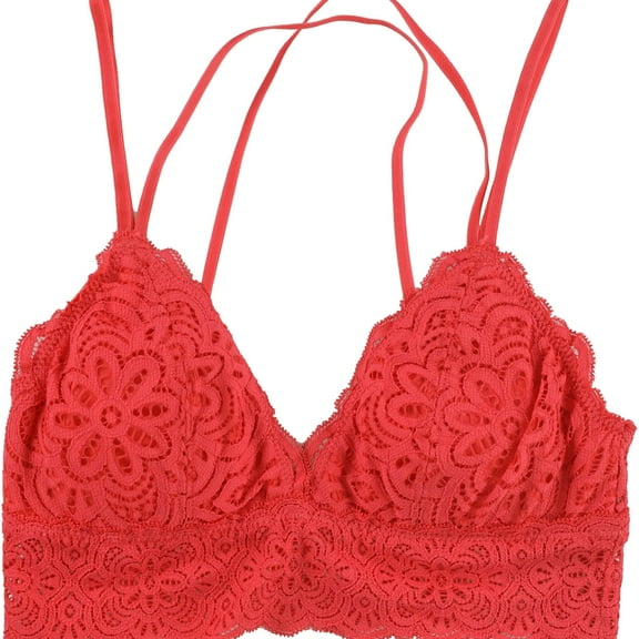 American Eagle Womens Floral Lace Racerback Bra, Orange, X-Small