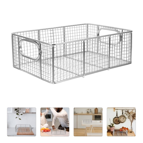WEUVEB Stainless Steel Deep Fryer Basket for Kitchen Use, Oil Frying Basket, 1-Piece Set for Easy Frying