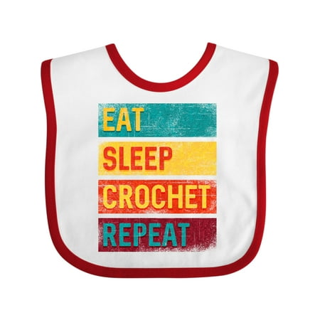 

Inktastic Crocheting Eat Sleep Crochet Repeat Gift Baby Boy or Baby Girl Bib