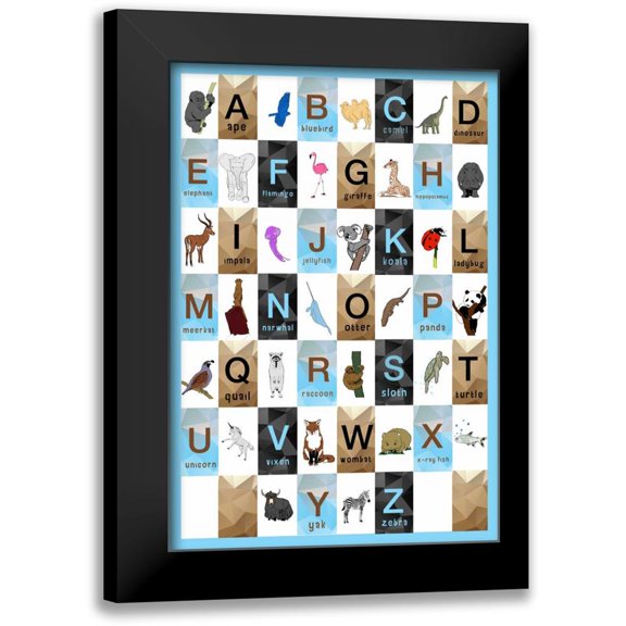 Perrenoud, Aubree 11x14 Black Modern Framed Museum Art Print Titled - Alphabet - Boys