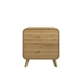 thumbnail image 2 of Castle Place Mid-Century 2 Drawer Wooden Nightstand, Light Oak, 2 of 9
