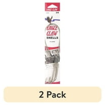 (2 pack) Eagle Claw 420NWH-3/0 Snelled Nylawire Hook, Nickel, Size 3/0