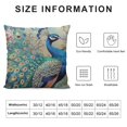 thumbnail image 5 of Nawypu Teal Peacock Throw Pillow Covers, Watercolor Blue Teal Vintage Turquoise Peacock Gifts Microfiber Fabric Decoration Pillowcases Home Sofa Couch Bed Decor Square, 5 of 5