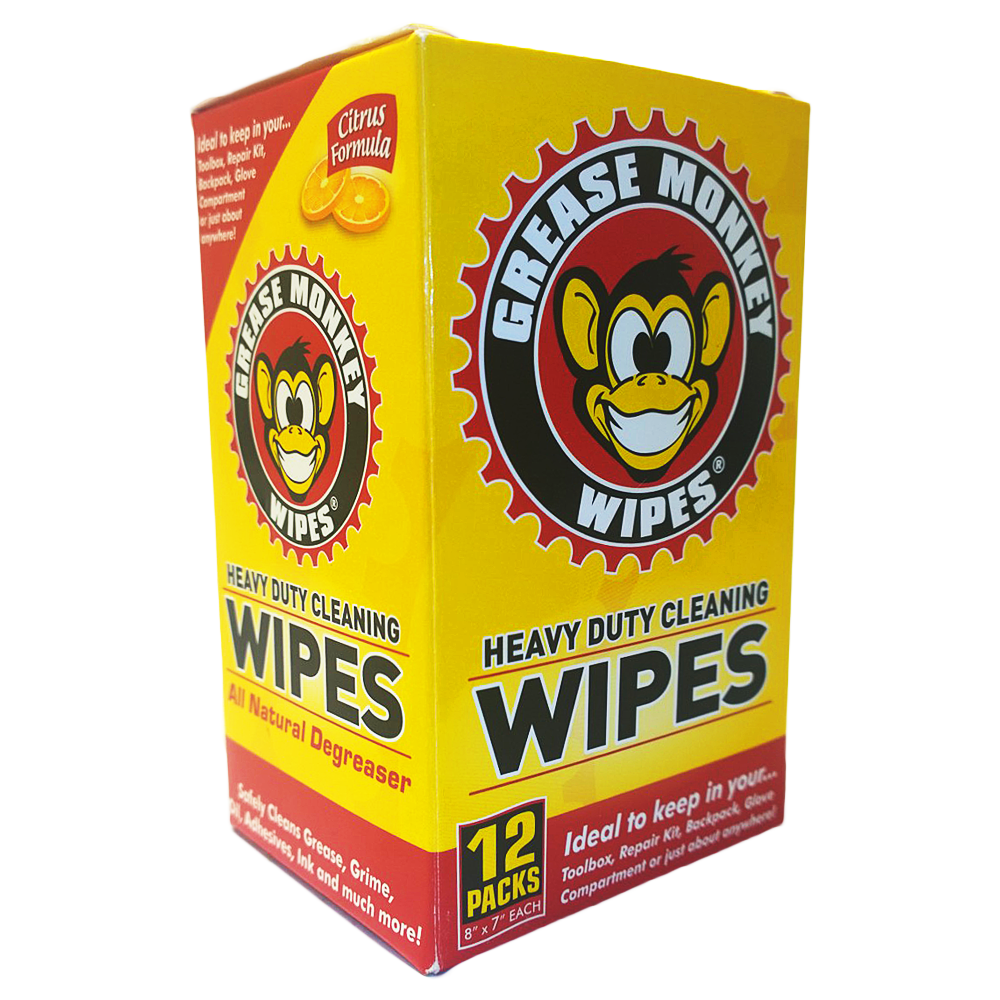 Grease Monkey Heavy Duty Cleaning Wipes 12Pack Box Bike & Auto