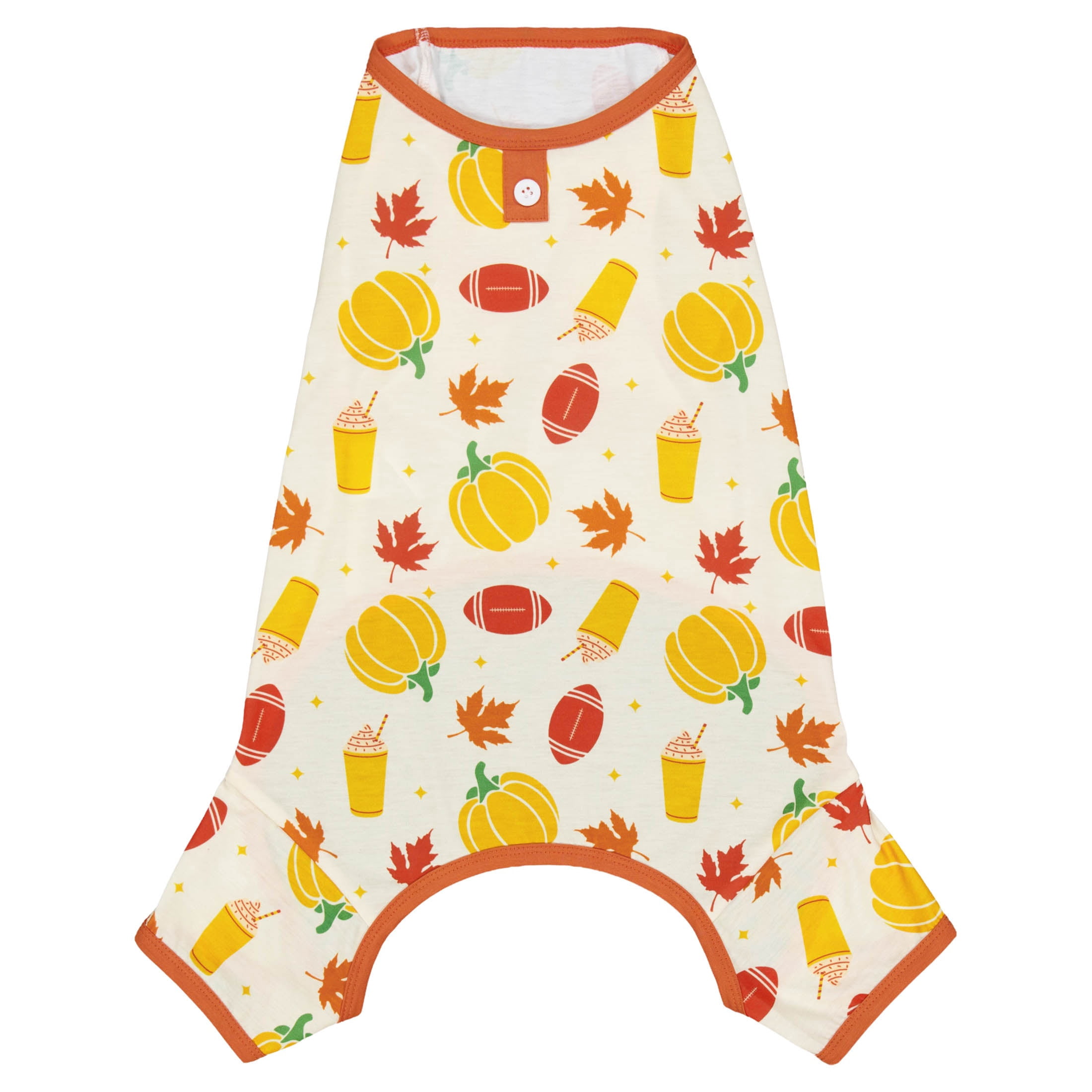 Vibrant Life Halloween Pajamas for Dogs, Pumpkins and Leaves, Orange, M