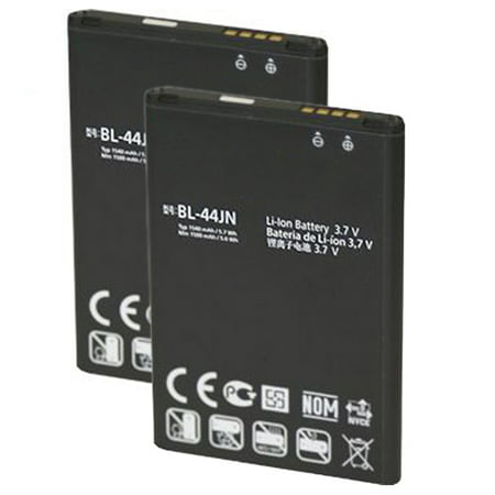 Replacement Battery For LG Connect 4G Metro PCS Mobile Phones - BL-44JN (1500mAh, 3.7V, Li-Ion) - 2 (Metro Pcs Phone Best Battery Life)