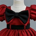 thumbnail image 4 of Mercatoo Baby Flower Girl Dress Kids 𝐑uffles P𝐚rty Wedding Dresses Satin Big Bowknot Dress for Kids Girl Birthday P𝐚rty, 4 of 6