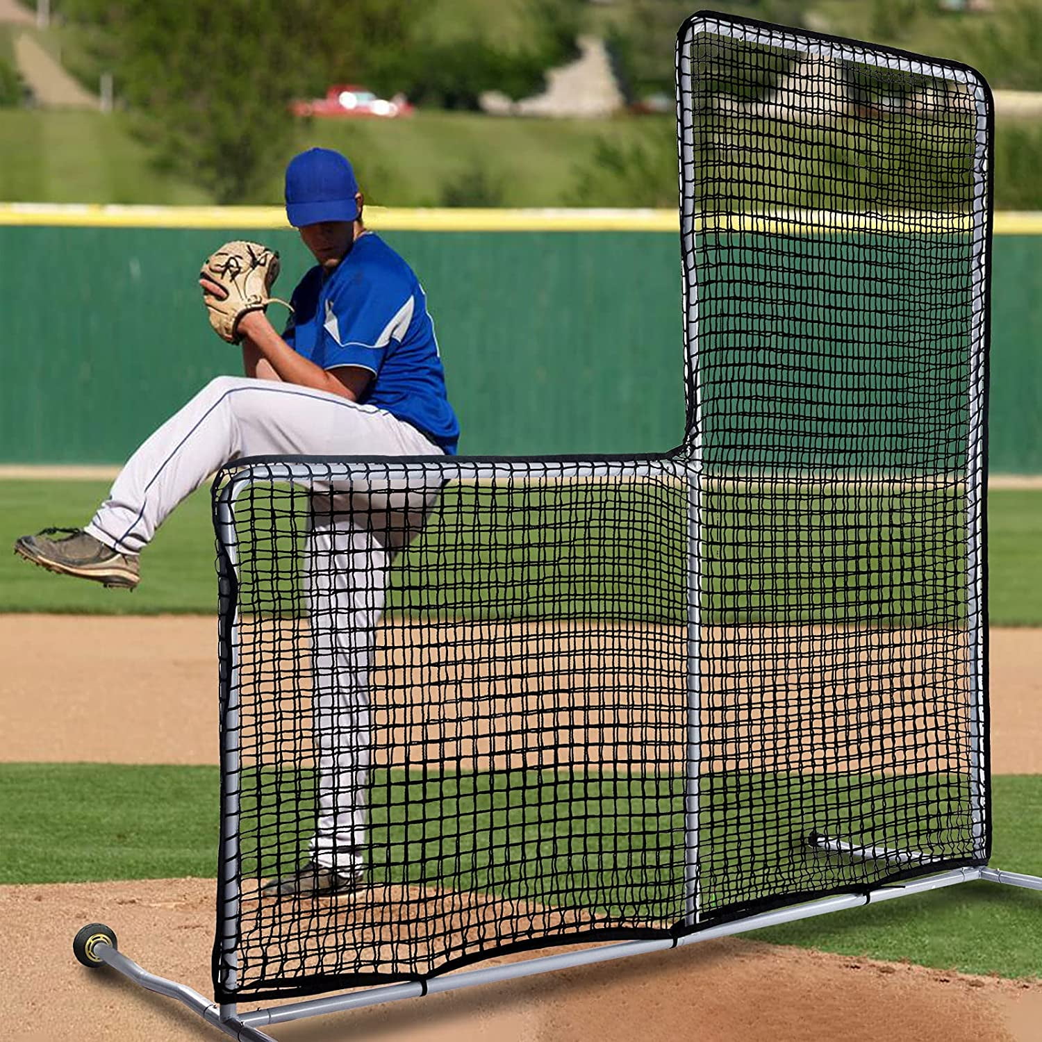 FORTRESS Baseball Softball 7ft x 7ft Pitching ScreenPortable Practice Net 