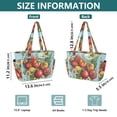 thumbnail image 4 of FORMRS Tote Bag for Women Quilted Large Capacity Travel Work Carry On Shoulder Handbag, Orange Floral Tomatoes, 4 of 7