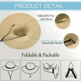 thumbnail image 2 of Women's Sun Hats Wide Brim Hat for Women Sun Protection Hat Packable Sun Hat Women Gardening Hat with Chin Strap, Mix Beige, S/M, 2 of 5
