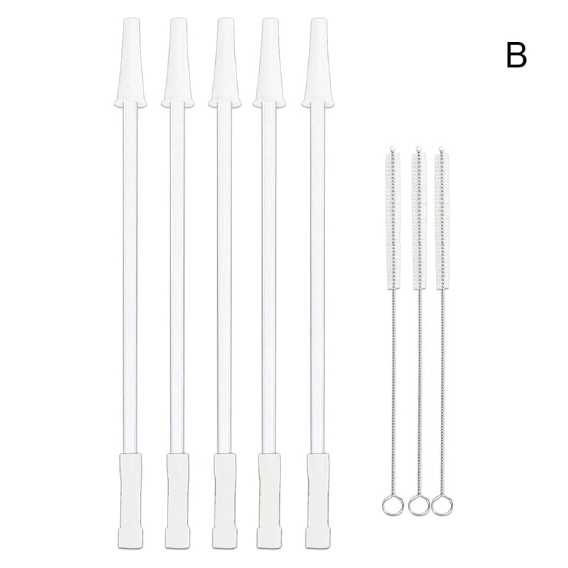 Gallon Water Bottle Straw Trimable Reusable Straw Replacement Set with Brushes for 128 oz/64 oz Gallon Sports Bottle Jug 