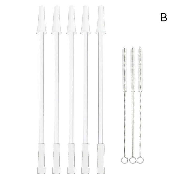 8-pack Replacement Straws for 1/Half Gallon Water Bottle (64 oz/ 128 oz  Jug),Reusable Silicone Straw Cut Short to Fit any Big Jug Bottle with Spout