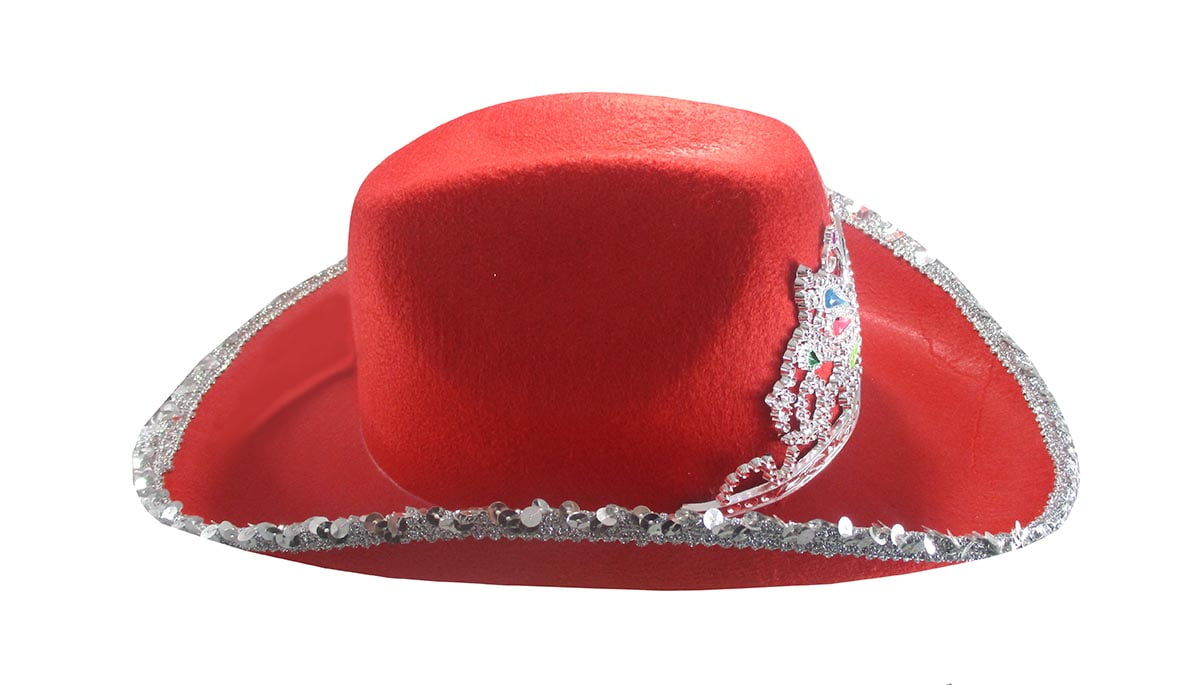Red cowboy hat with tiara Clearance