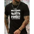thumbnail image 2 of Men's Humorous Graphic Tee - "I'M A MULTITASKER i can LISTEN, IGNORE and FORGET" - 100% Polyester Crew Neck T-Shirt - Geometric Pattern Knit Fabric - Casual Style Slight Stretch Top, 2 of 3