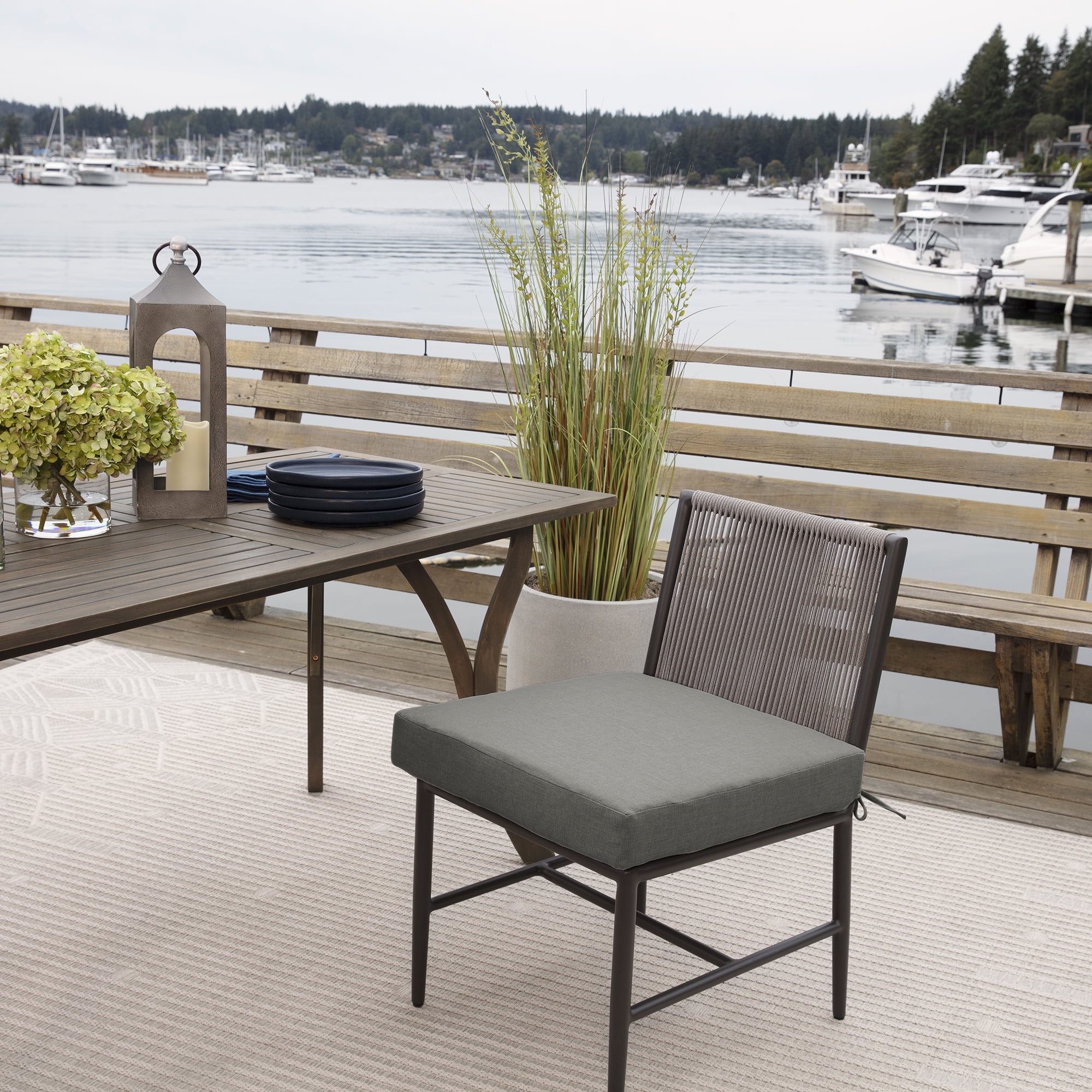 ARDEN Oceantex Outdoor Seat Cushion 21 x 21, Pebble Gray