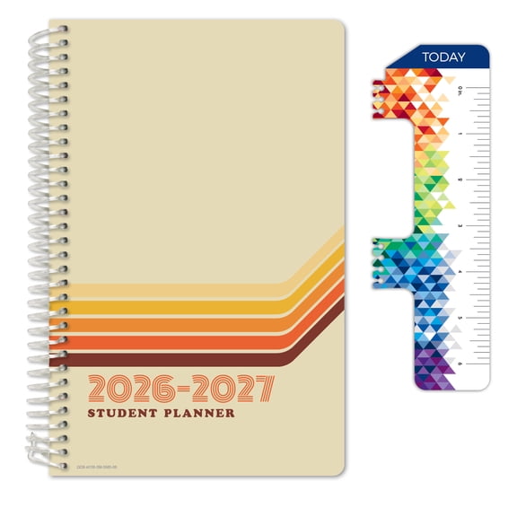 Global Datebooks Secondary Student Planner AY 2026-2027 - Matrix Style - 5.5"x8.5" (Retro)