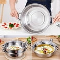 thumbnail image 5 of Steamer Pot Stainless Steel Stack 2-layer Steamer Pot Set With Visible Glass Lid Cookware Kitcken Tool For Cooking Vegetables, Seafood, Soups, Stews A, 5 of 5