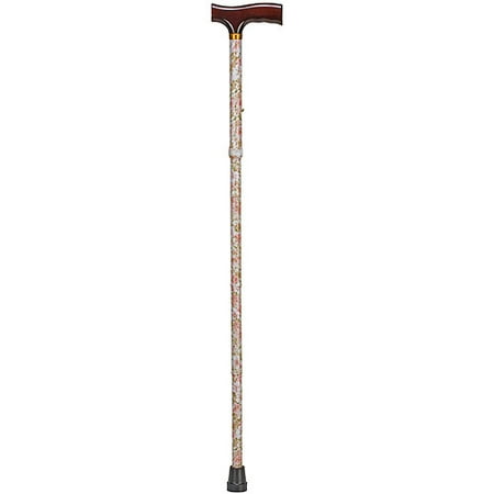 Designer Folding Cane, Beige Floral